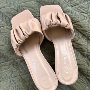 Nasty Gal Nude Slide Heels